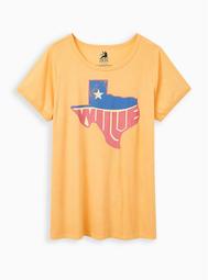 Classic Fit Ringer Tee - Willie Nelson Mustard Yellow