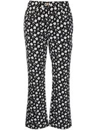 floral-print flared jeans