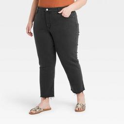 Women's Plus Size High-Rise Slim Straight Jeans - Ava & Viv™