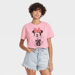 Women's Minnie Mouse Short Sleeve Graphic T-Shirt - Pink