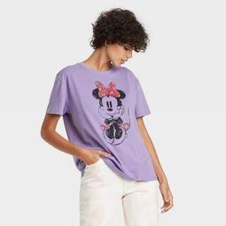 Women's Minnie Mouse Short Sleeve Graphic T-Shirt - Purple