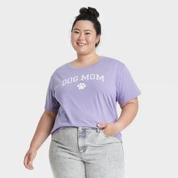 Women's Dog Mom Short Sleeve Graphic T-Shirt - Purple