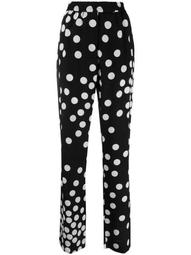 polka-dot straight-leg trousers