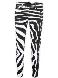 zebra-print cropped trousers