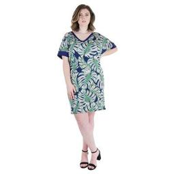 24seven Comfort Apparel Women's Plus Knee Length T Shirt Dress