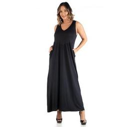 24seven Comfort Apparel Women's Plus Maxi Sleeveless Dress