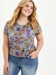 Perfect Tee - Super Soft Floral Grey