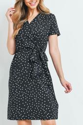 Polka-Dot-Suplice-Neckline-Ribbon-Detail-Dress