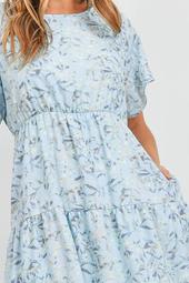 Butterfly-Sleeve-Tiered-Ruffle-Ornamental-Dress-With-Inside-Lining