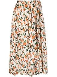 tulip-print pleated skirt