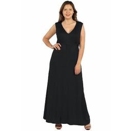 24seven Comfort Apparel Women's Plus Sleeveless Maxi Dress