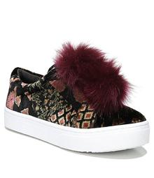 Sam Edelman Leya Faux Fur Pom Pom Patchwork Velvet Sneakers