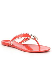 Jack Rogers Alana Jelly Leather Whiplacing Tassel Sandals