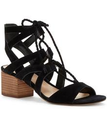 Vince Camuto Fauna Suede Lace-Up Stacked Block Heel Sandals