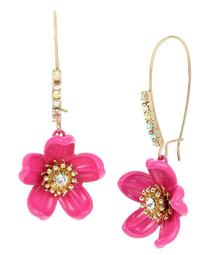 Betsey Johnson Tropical Flower Drop Statement Earrings