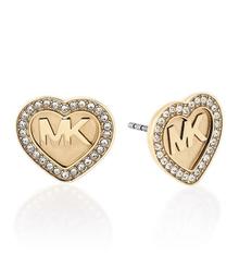 Michael Kors Brilliance Pavé Heart Logo Stud Earrings