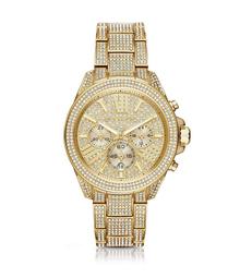 Michael Kors Wren Pavé Gold-Tone Stainless Steel Chronograph Bracelet Watch