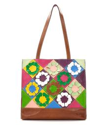 Patricia Nash Cut-Out Patchwork Collection Floral Toscano Tote