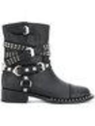 buckle strap studded boots
