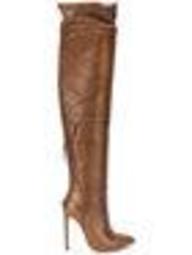thigh high panelled boots