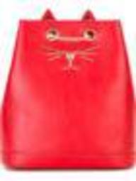 Feline embroidered backpack