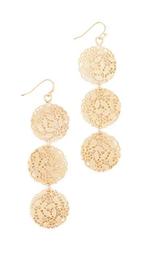 Ornate Three Tier Gold Disc Earrings