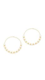 Hoop with Imitation Pearls Earrings