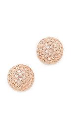 Pave Crystal Dome Button Earrings
