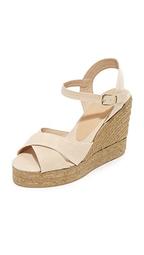 Washed Canvas Crisscross Wedge Espadrilles