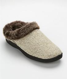 Faux Chinchilla Clog Slippers