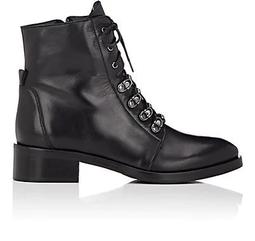 Leather Lace-Up Ankle Boots