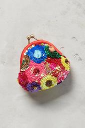 Sequined Floral Pouch