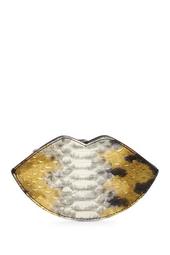 Gabriella Metallic Snake Embossed Leather Coin Purse