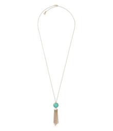 Michael Kors Easy Opulence Jade Long Chain-Tassel Pendant Necklace