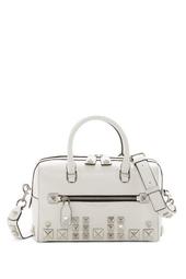 Recruit Chipped Stud Leather Bauletto Bag