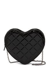 Quilted Patent Heart Clutch