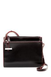 Audrey Double Zip Leather Shoulder Bag