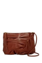 Atlas Ruched Leather Crossbody Clutch