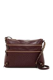 Mari 3-Zip Leather Crossbody Bag