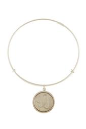 Sterling Silver Initial I Charm Wire Bangle