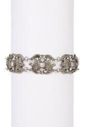 Ornate Scalloped Crystal Line Bracelet