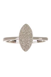 18K White Gold Pave Diamond Oval Ring - 0.17 ctw - Size 6.5