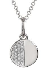 18K White Gold Pave Diamond Cookie Pendant Necklace - 0.04 ctw