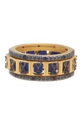 14K Gold Plated Sterling Silver Lapis Stacking Rings - Set of 3
