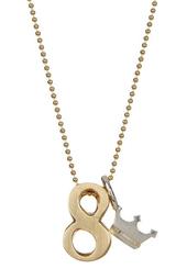 14K Yellow Gold & Sterling Silver Little Number '8' Pendant Necklace