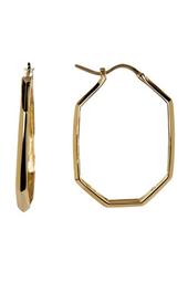 14K Gold Octagon Hoop Earrings