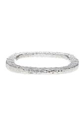 Sterling Silver Textured Square Bangle