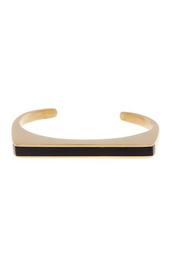 Natural Horn Inlay Line Cuff Bracelet - Large
