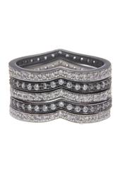 CZ Contemporary Deco Stack Rings - Set of 5