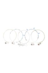 Dragonfly Beaded Charm Extendable Wire Bangles - Set of 5